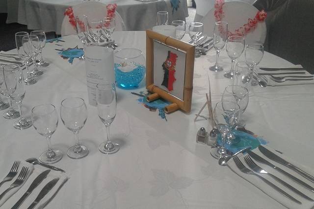 Mariage bleu et blanc