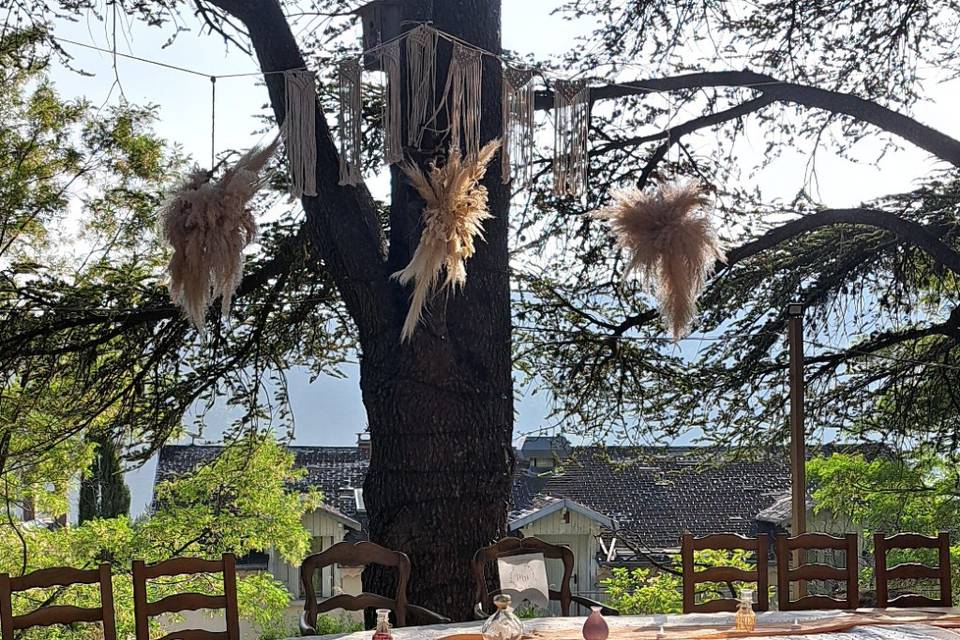 Table des mariés en exterieur