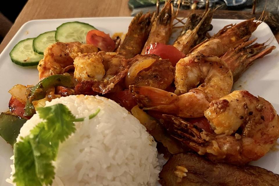 Gambas à l’ail