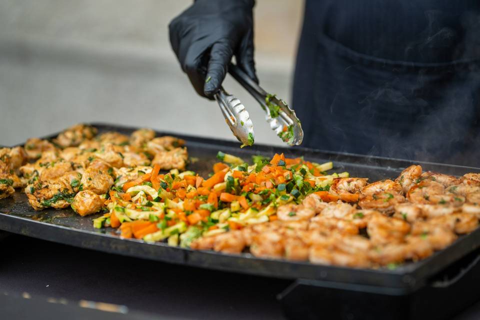 Plats cuisinés grillade extérieur
