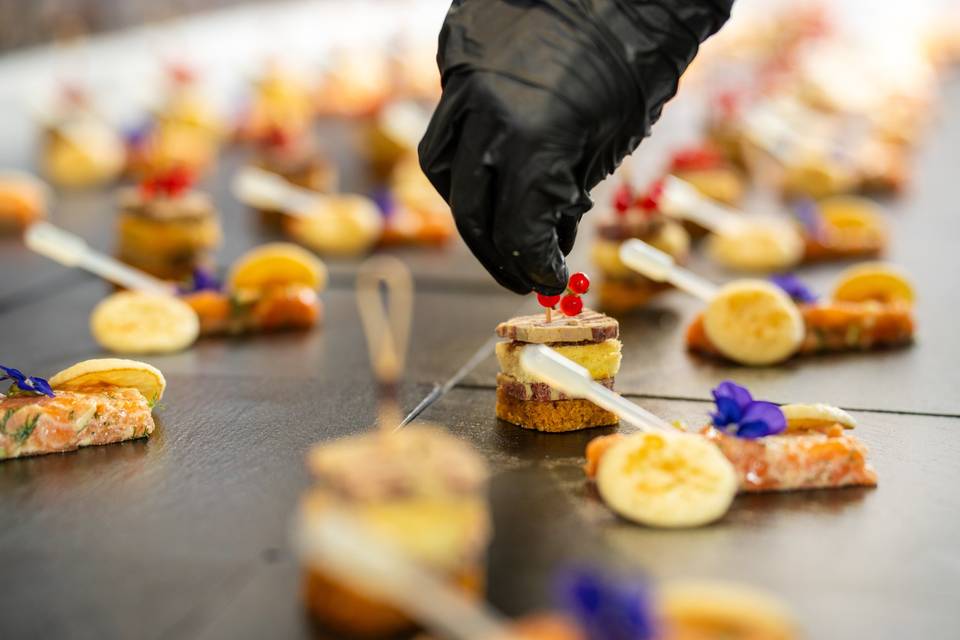Présentation bouchées buffet