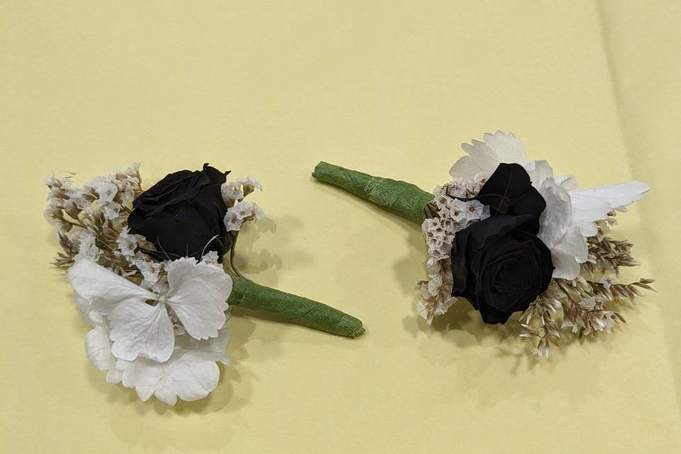 Boutonnière noire/blanc