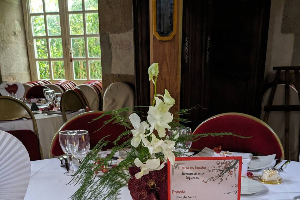 Petit bouquet de table + vase