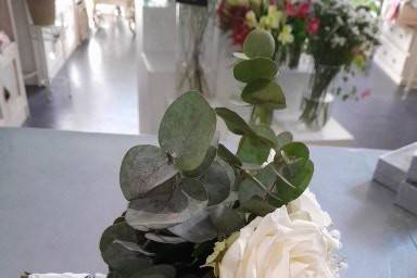 Bouquet de mariée sauge/blanc