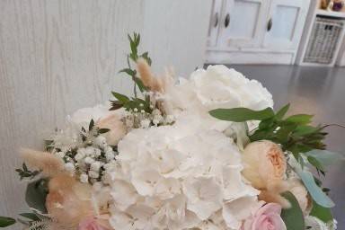 Bouquet de mariée blanc/rose