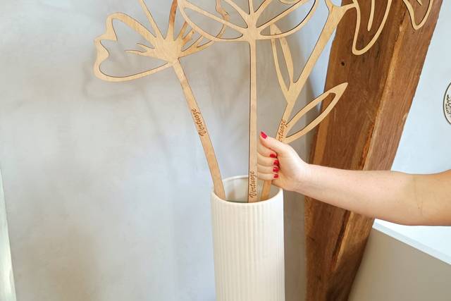 Fleur en bois 80 cm
