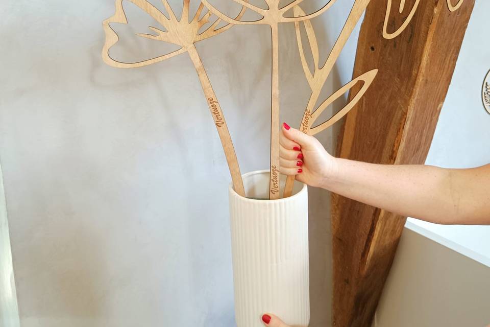 Fleur en bois 80 cm