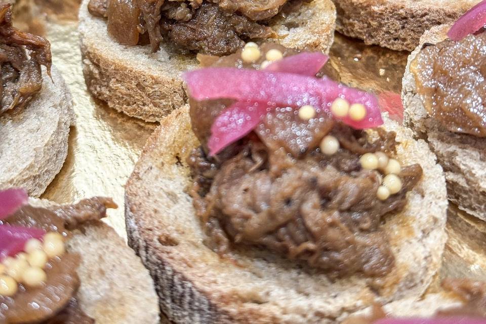 Toast d'effiloché de boeuf