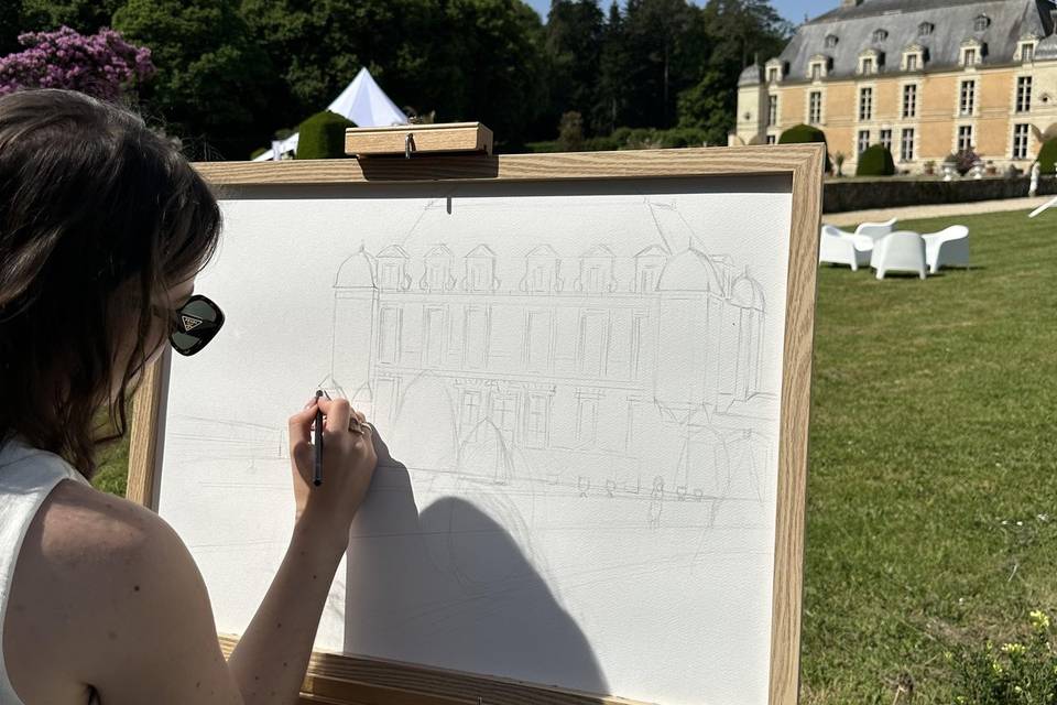 Première étape de l'aquarelle