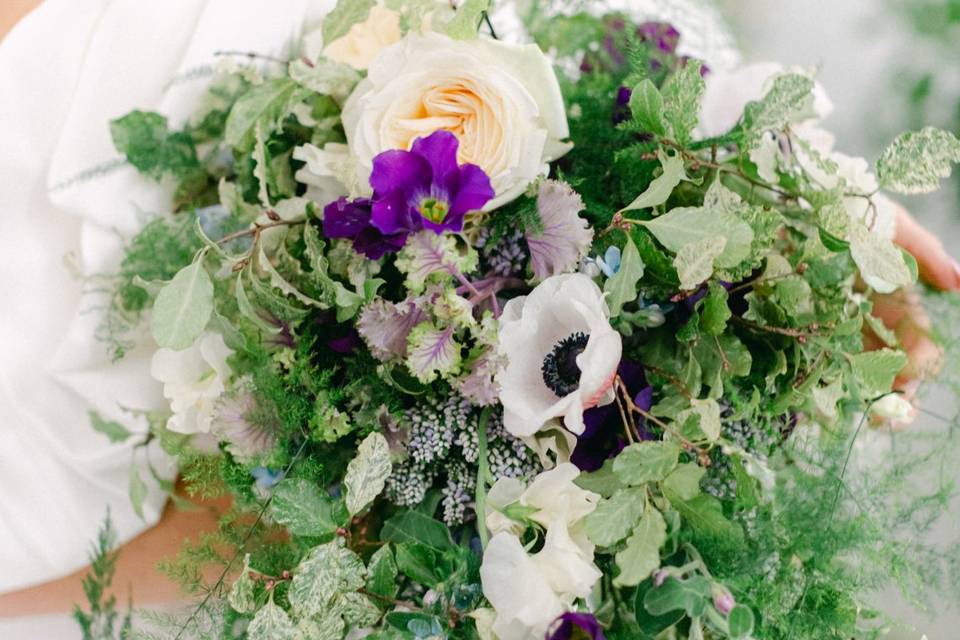 Bouquet de mariée en cascade
