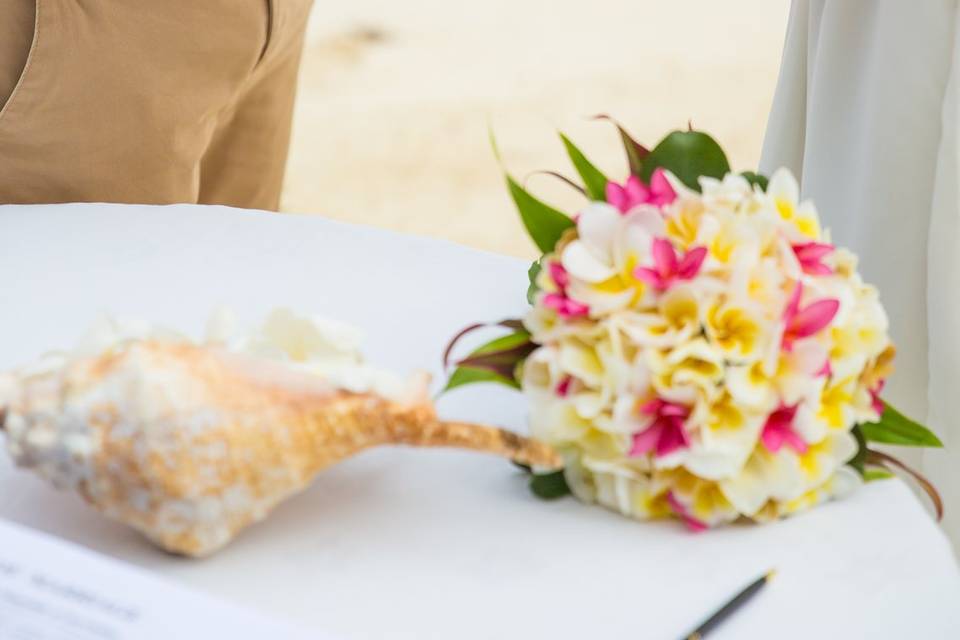 Bouquet tropical de la mariée