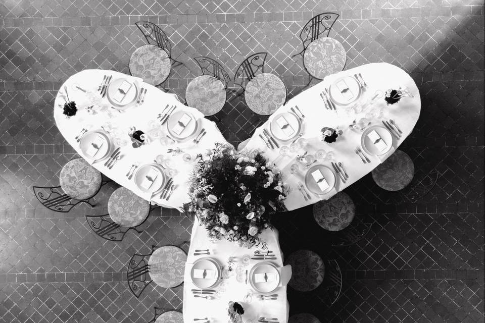Plan de table en fleur