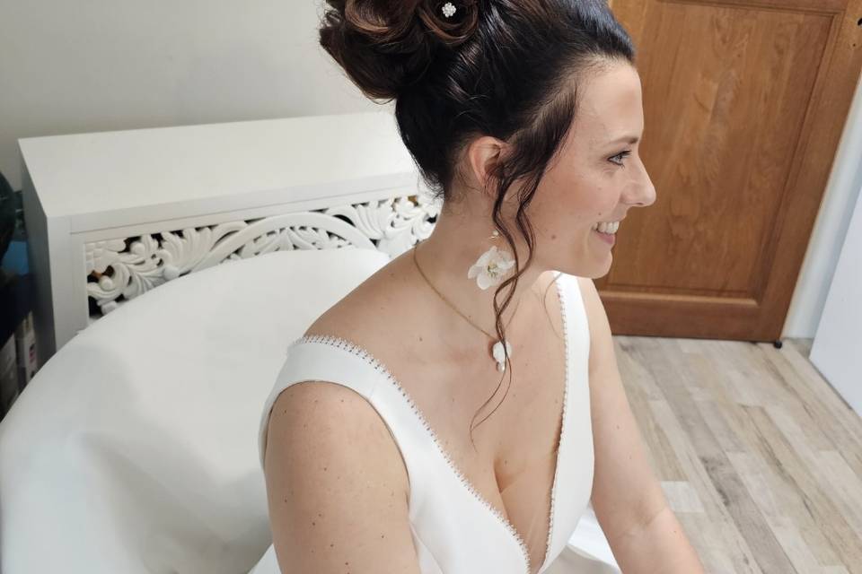 Chignon thème fleurs