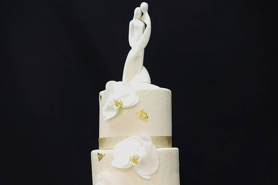 Wedding cake l'Orchidées blanc