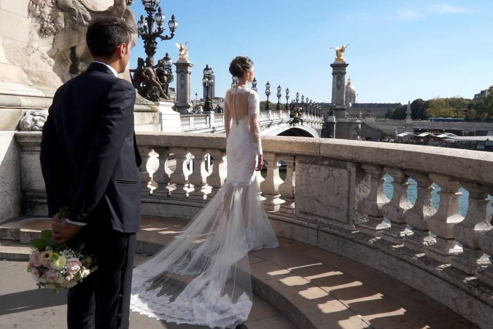 Les mariés Pont Alexandre III