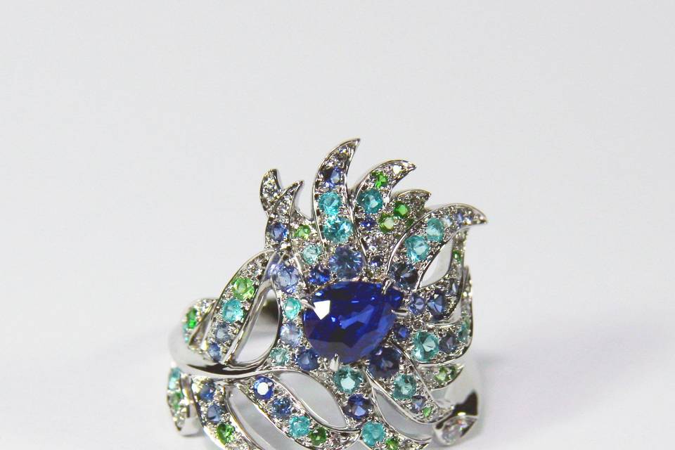 Bague Plume de paon