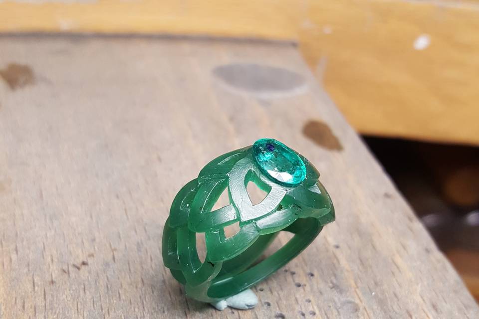 Maquette bague feuillage