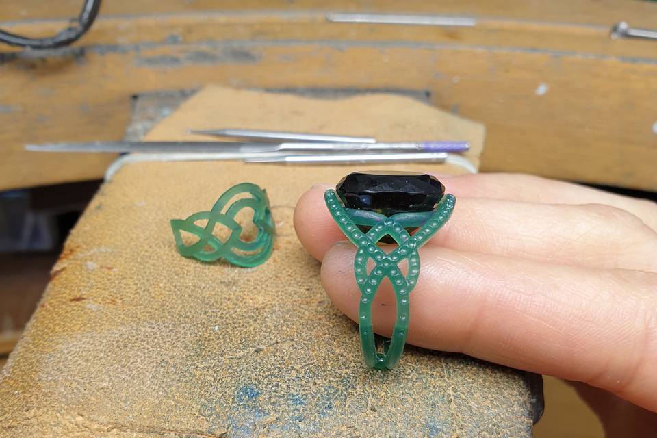 Maquette bague 4 bandes
