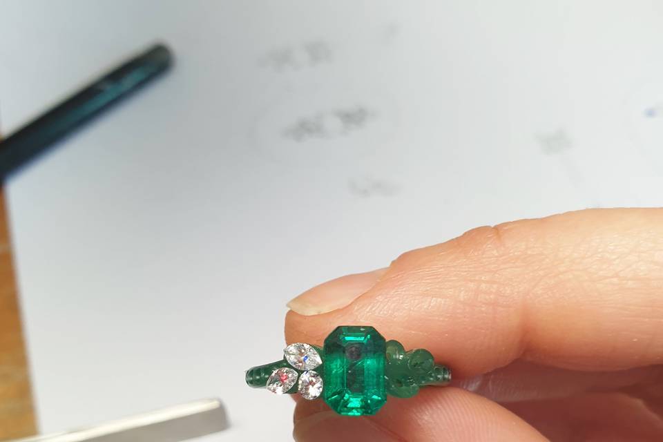 Bague artémis cire verte