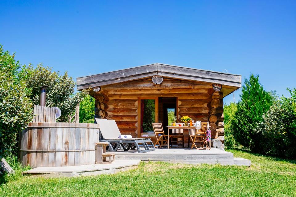 Cabane de trappeur avec spa