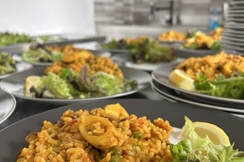 Paella décortiquée