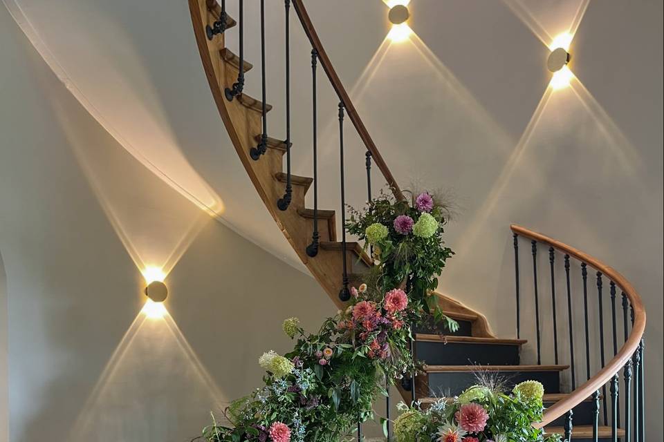 Escalier fleuri