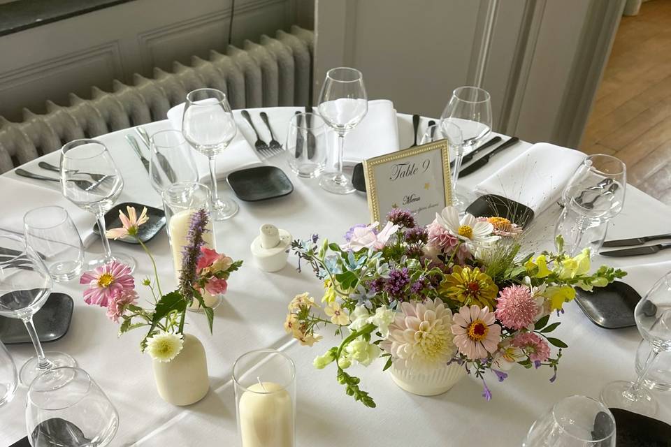 Décoration florale pastel