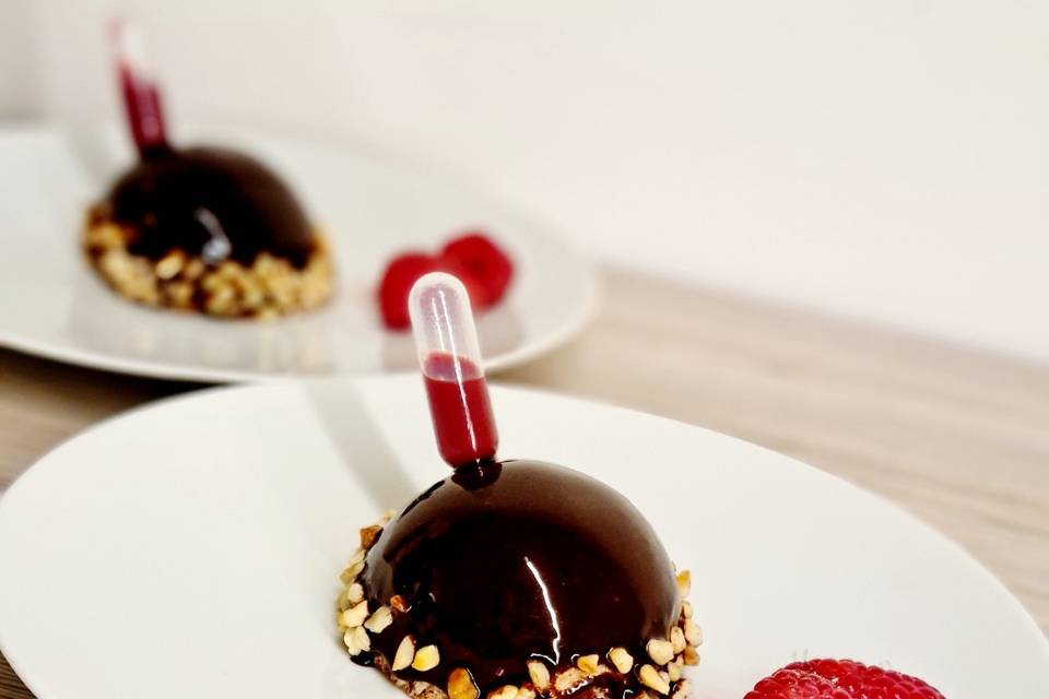 Dessert choco framboise