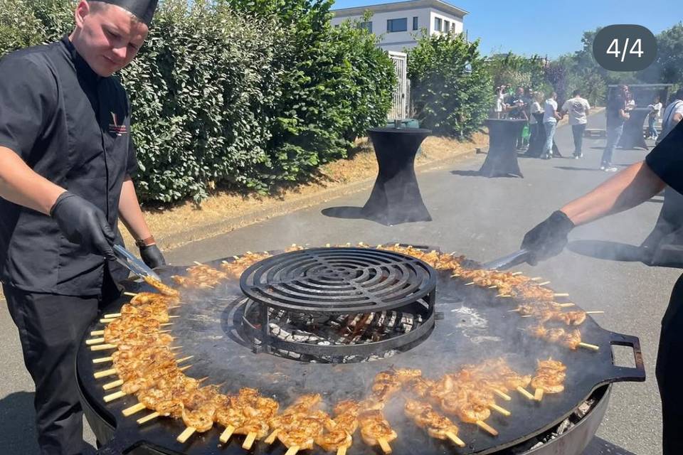 Brasero brochette de crevette