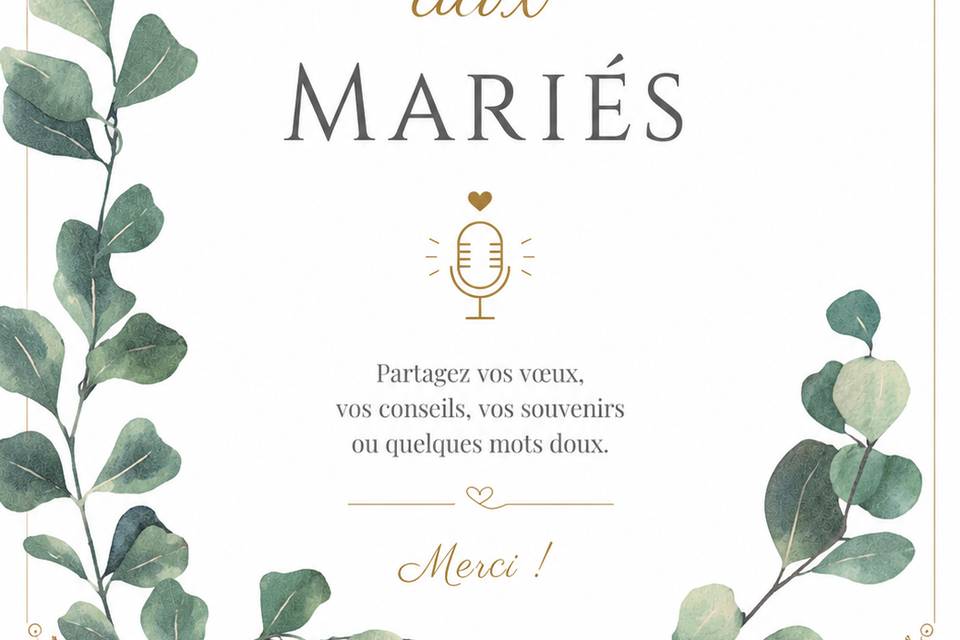 Affichette livre d'or audio