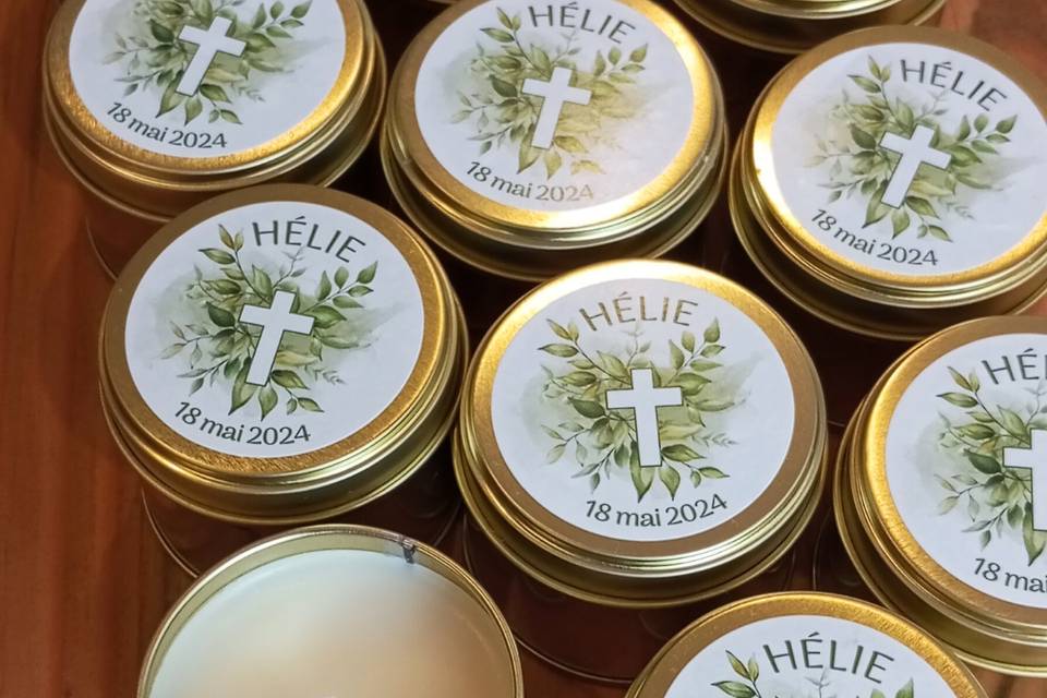 Bougie cadeau baptême