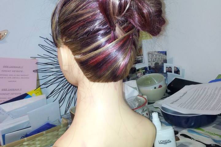 Chignon boucles sur champ