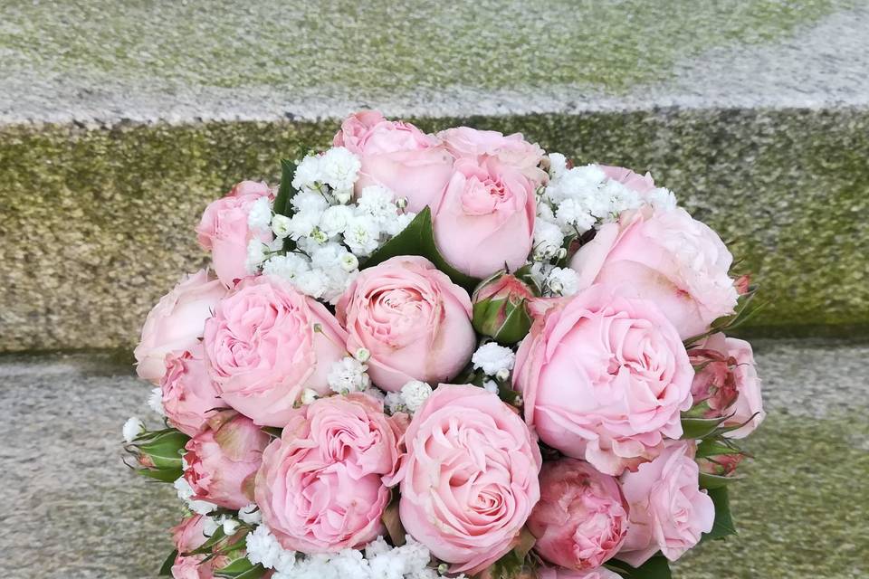 Bouquet de mariée rose tendre