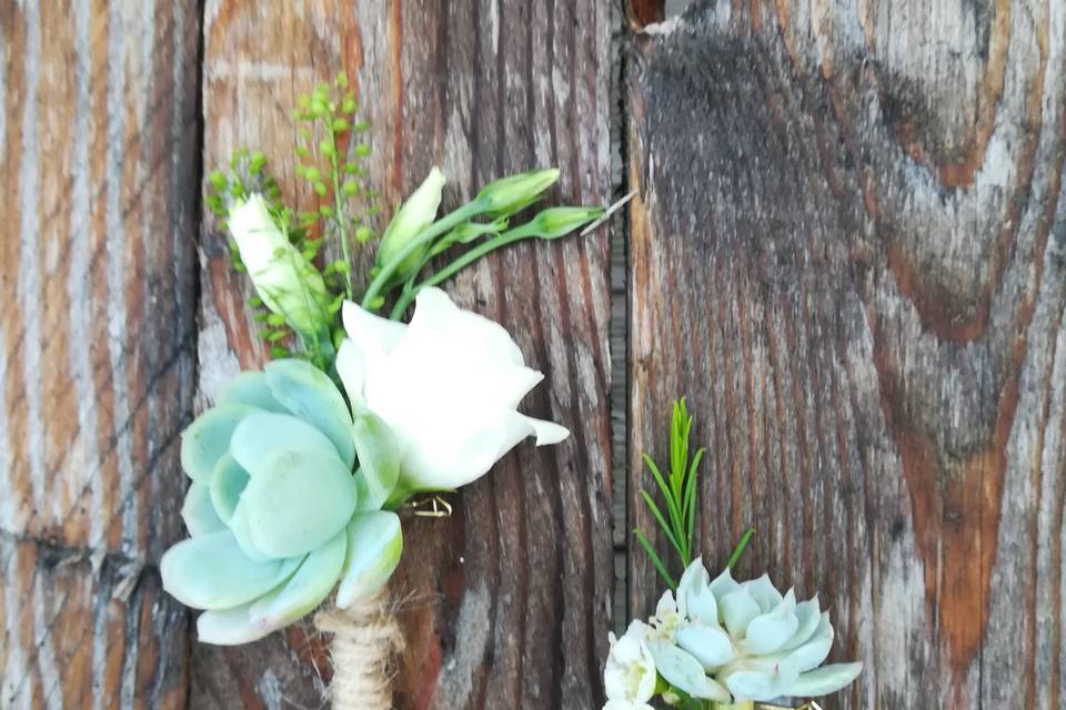 Bouquet chute blanc et bleu
