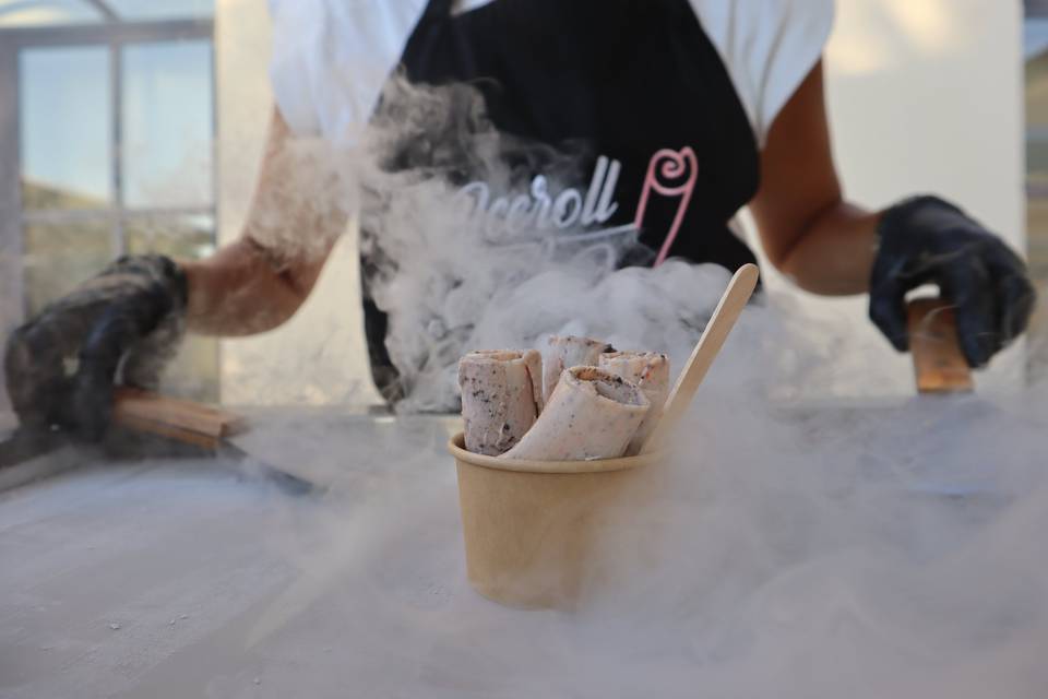 Glace avec la fumée en option