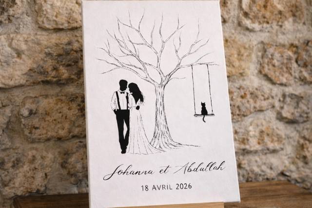 Toile à empreintes arbre