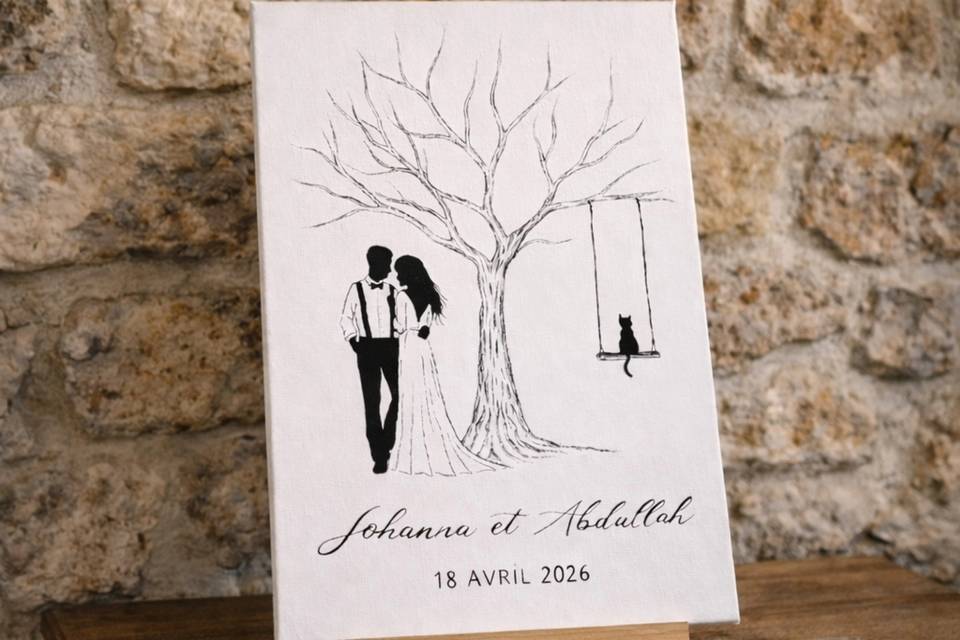 Toile à empreintes arbre
