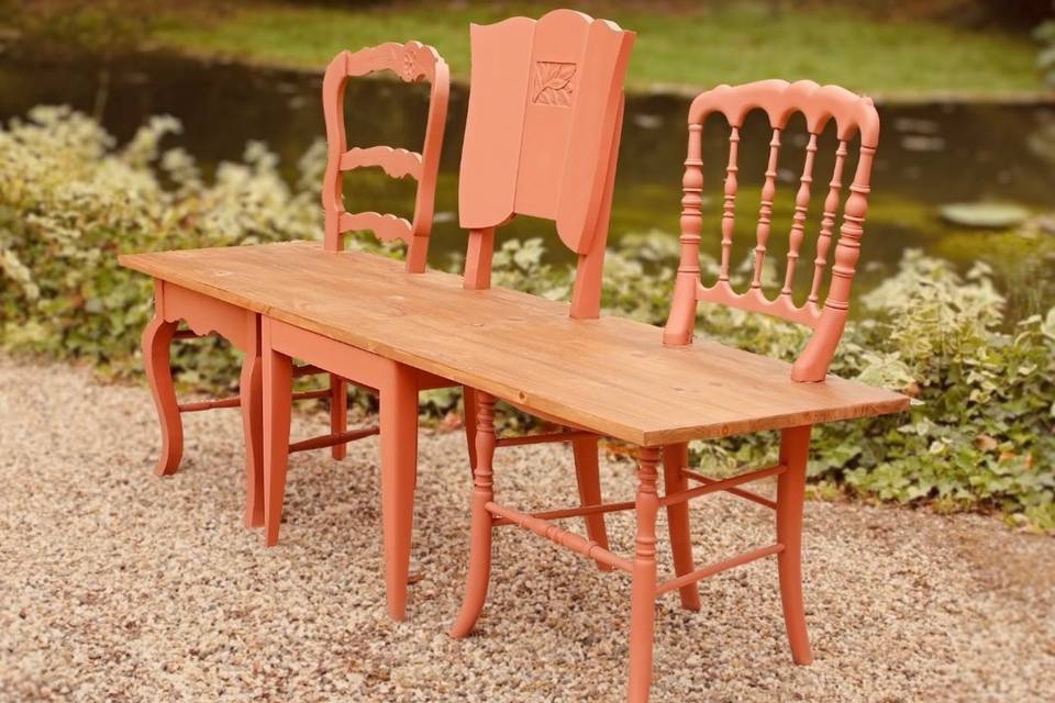 Banc 3 chaises