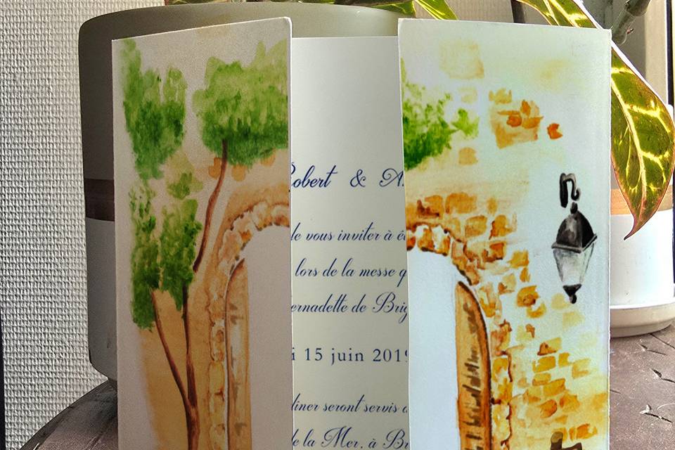 Faire part aquarelle domaine