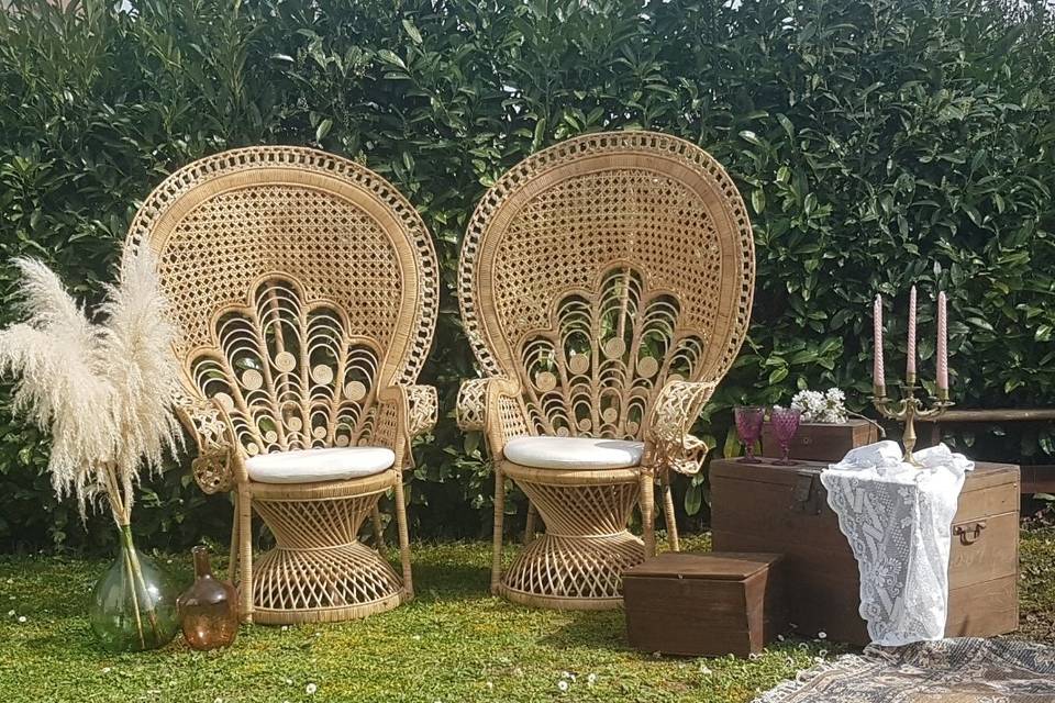 Fauteuils et déco bohème