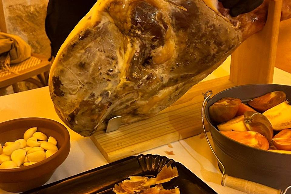 Découpe de jambon pan con