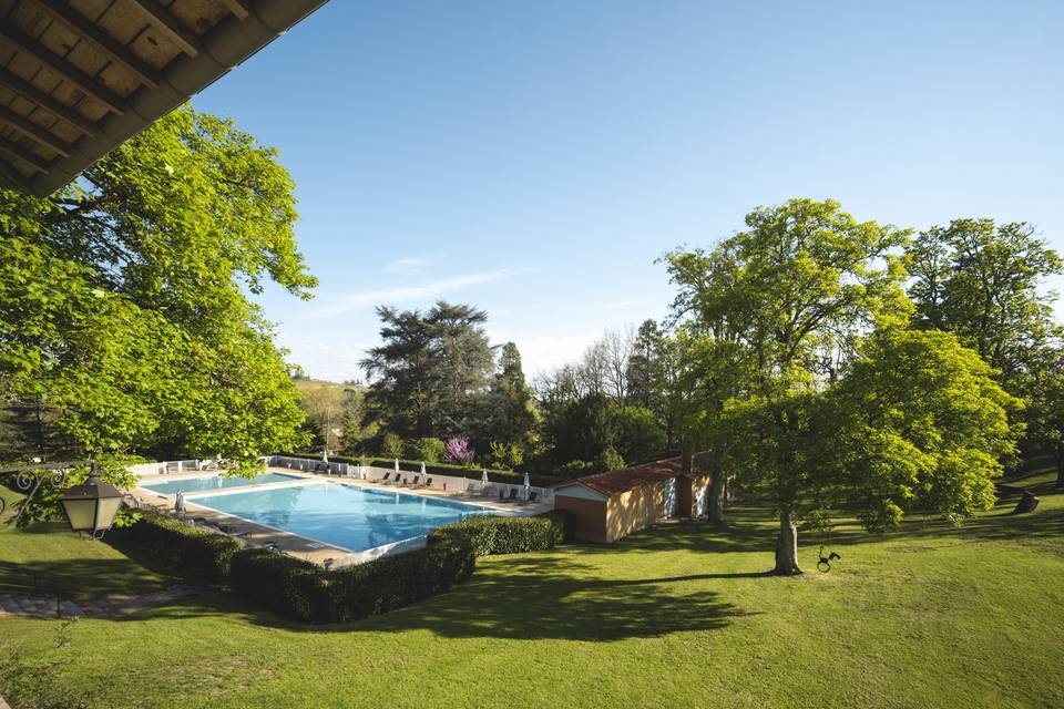 Le parc et terrain de tennis