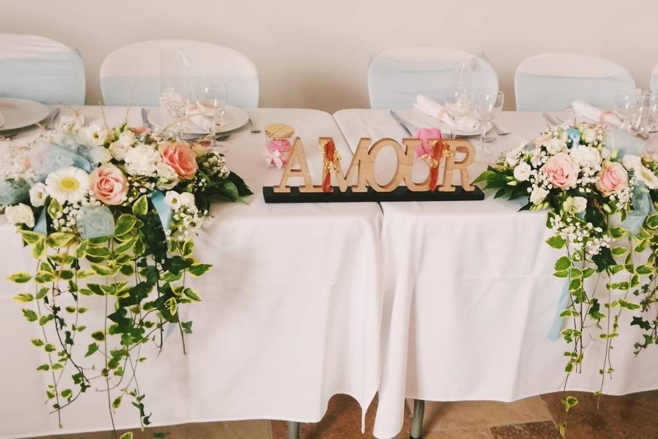 Décoration table d'honneur