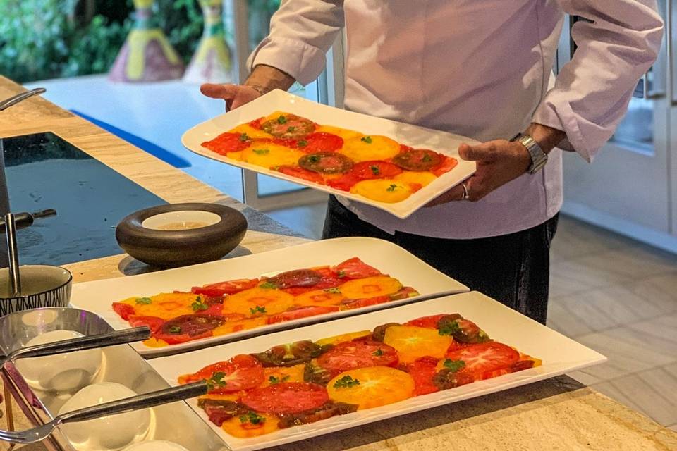 Salade de tomates en tableau