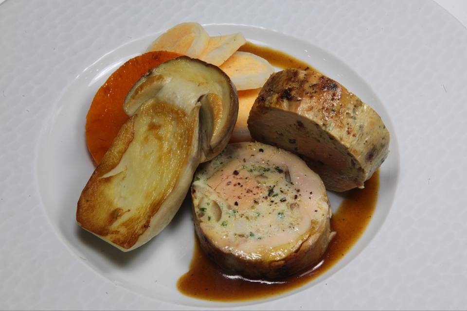 Roulade de pintade cêpe et foi