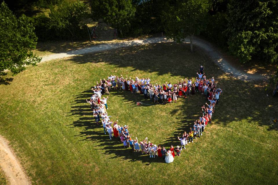 Vu par drone de groupe