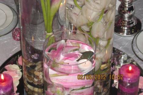 Centre de table 3 vases cylind