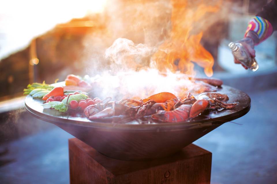 Plancha au feu de bois