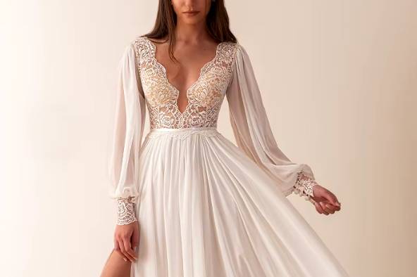 Elegant White Lace Gown