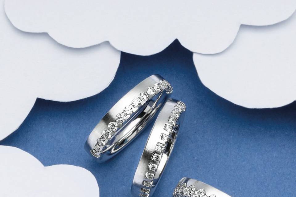 Alliances diamants or blanc750